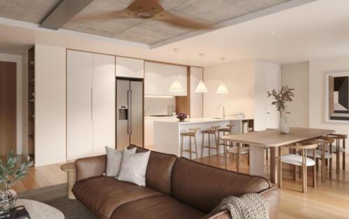 Breathe Apartment 204 Kitchen White Woodland Scheme Final