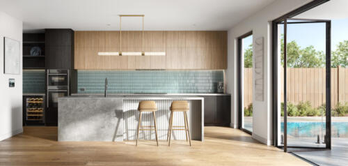 JPG unit 18 kitchen front on update alba residences 3D render by VV